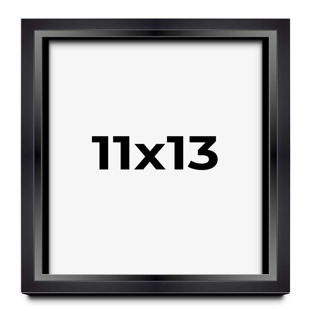 11x13 Shadow Box Black Beveled Display Frame | 1.5 Inch Deep | 0.75 Inch Moulding Width | Includes Shatter Resistant Acrylic Plexiglass, Backing and Hanging Hardware