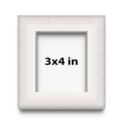 3x4 Inch Shadow Box Silver Brushed Display Frame | 1.5 Inches Deep | 1 Inch Wide Moulding | Includes Shatter Resistant Acrylic Plexiglass, Backing and Hanging Hardware
