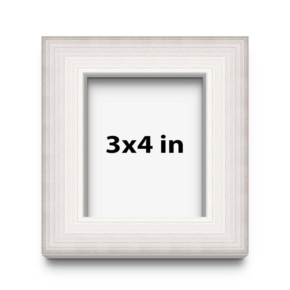 3x4 Inch Shadow Box Silver Brushed Display Frame | 1.5 Inches Deep | 1 Inch Wide Moulding | Includes Shatter Resistant Acrylic Plexiglass, Backing and Hanging Hardware