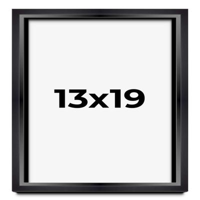 13x19 Shadow Box Black Beveled Display Frame | 1.5 Inches Deep | 1 Inch Wide Moulding | Includes Shatter Resistant Acrylic Plexiglas, Acid-Free Backing and Hanging Hardware