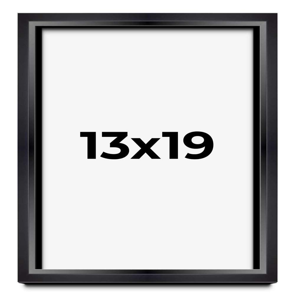 13x19 Shadow Box Black Beveled Display Frame | 1.5 Inches Deep | 1 Inch Wide Moulding | Includes Shatter Resistant Acrylic Plexiglas, Acid-Free Backing and Hanging Hardware