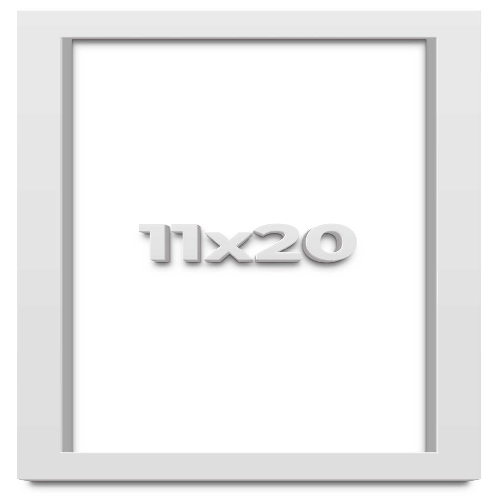 11x20 White Shadowbox Frame - Shadow Box Frame Interior Size 11x20 by 2 Inches Deep - White Frame is Made to Display Items Up to 1.75 Inches Deep Includes Shatter Resistant Acrylic, Backing, Hardware