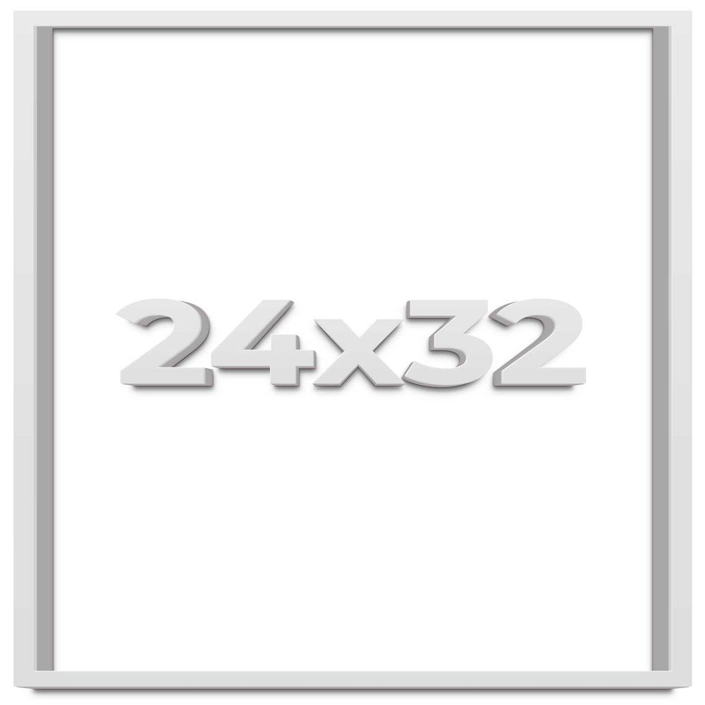 24x32 Shadow Box White Display Frame | Solid Wood | 1.75 inches Deep | 0.75 Inches Wide Moulding | Includes Shatter Resistant Acrylic Plexiglass, Backing and Hanging Hardware
