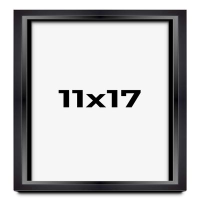11x17 Shadow Box Black Beveled Display Frame | 1.5 Inch Deep | 0.75 Inch Moulding Width | Includes Shatter Resistant Acrylic Plexiglass, Backing and Hanging Hardware