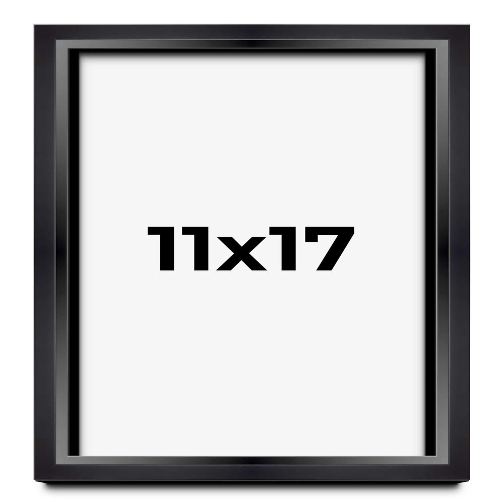 11x17 Shadow Box Black Beveled Display Frame | 1.5 Inch Deep | 0.75 Inch Moulding Width | Includes Shatter Resistant Acrylic Plexiglass, Backing and Hanging Hardware