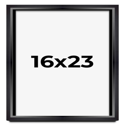 16x23 Shadow Box Black Beveled Display Frame | 1.5 Inches Deep | 1 Inch Wide Moulding | Includes Shatter Resistant Acrylic Plexiglas, Acid-Free Backing and Hanging Hardware