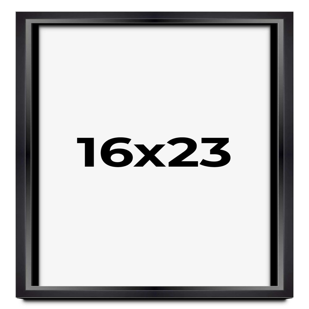 16x23 Shadow Box Black Beveled Display Frame | 1.5 Inches Deep | 1 Inch Wide Moulding | Includes Shatter Resistant Acrylic Plexiglas, Acid-Free Backing and Hanging Hardware