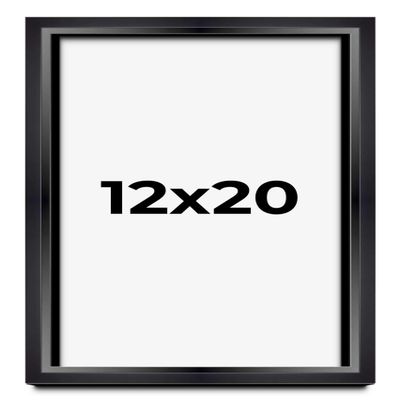 12x20 Shadow Box Black Beveled Display Frame | 1.5 Inches Deep | 1 Inch Wide Moulding | Includes Shatter Resistant Acrylic Plexiglas, Acid-Free Backing and Hanging Hardware