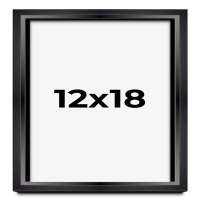 12x18 Shadow Box Black Beveled Display Frame | 1.5 Inches Deep | 1 Inch Wide Moulding | Includes Shatter Resistant Acrylic Plexiglas, Acid-Free Backing and Hanging Hardware