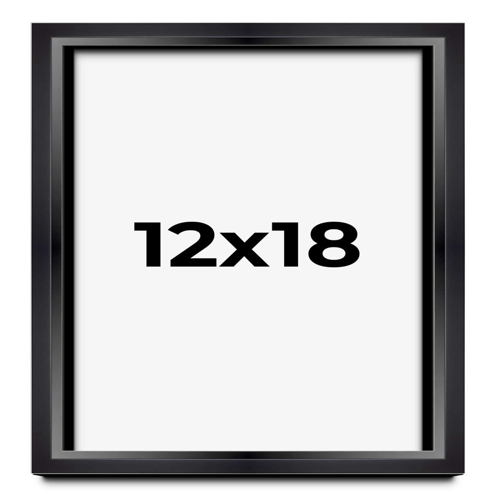 12x18 Shadow Box Black Beveled Display Frame | 1.5 Inches Deep | 1 Inch Wide Moulding | Includes Shatter Resistant Acrylic Plexiglas, Acid-Free Backing and Hanging Hardware