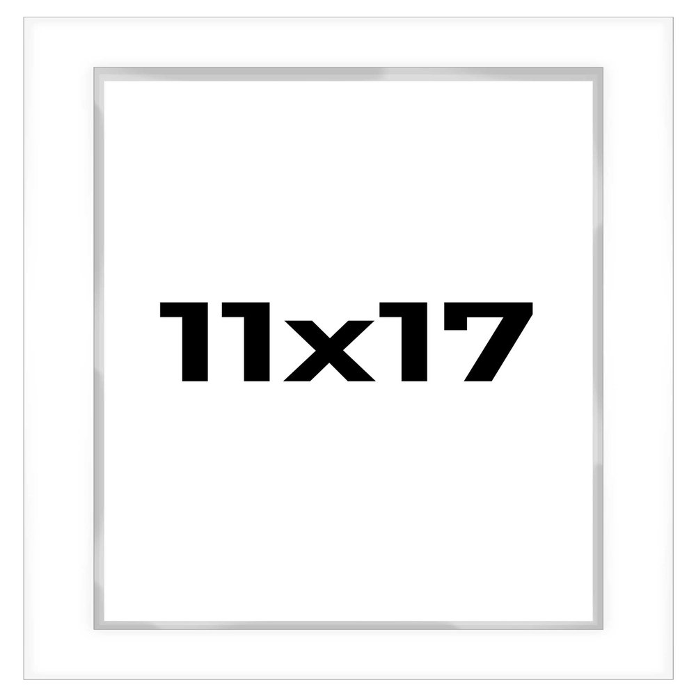 11x17 Shadow Box White Display Frame 1 Inch Deep | 1.5 Inch Wide Moulding | Includes Shatter Resistant Acrylic Plexiglass, Acid-Free Backing and Hanging Hardware