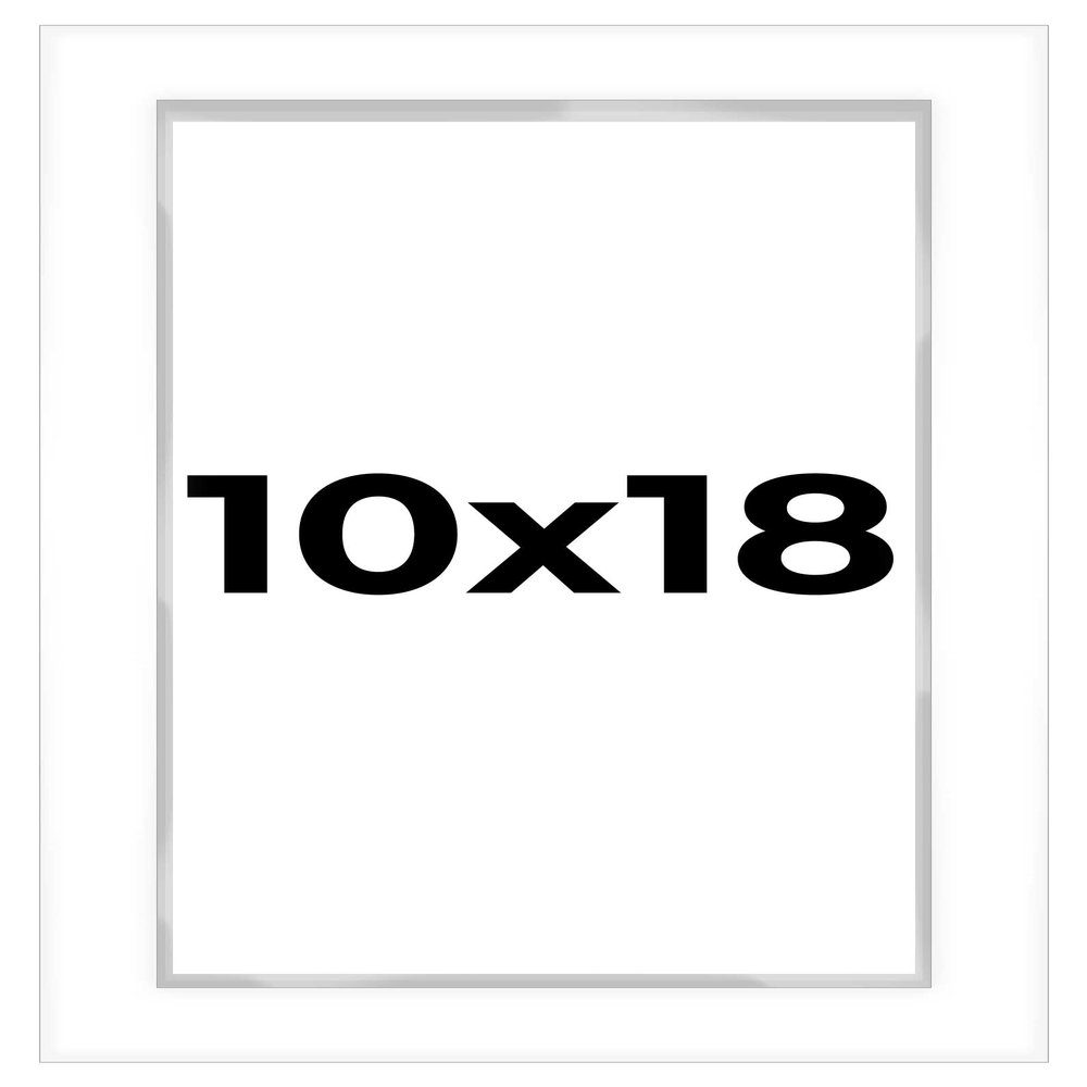 10x18 Shadow Box White Display Frame 1 Inch Deep | 1.5 Inch Wide Moulding | Includes Shatter Resistant Acrylic Plexiglass, Acid-Free Backing and Hanging Hardware