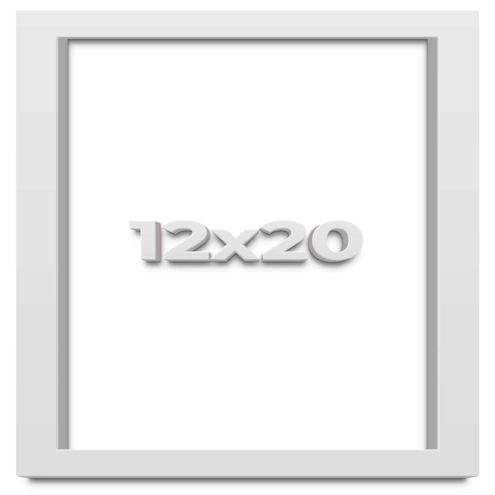 12x20 White Shadowbox Frame - Shadow Box Frame Interior Size 12x20 by 2 Inches Deep - White Frame is Made to Display Items Up to 1.75 Inches Deep Includes Shatter Resistant Acrylic, Backing, Hardware