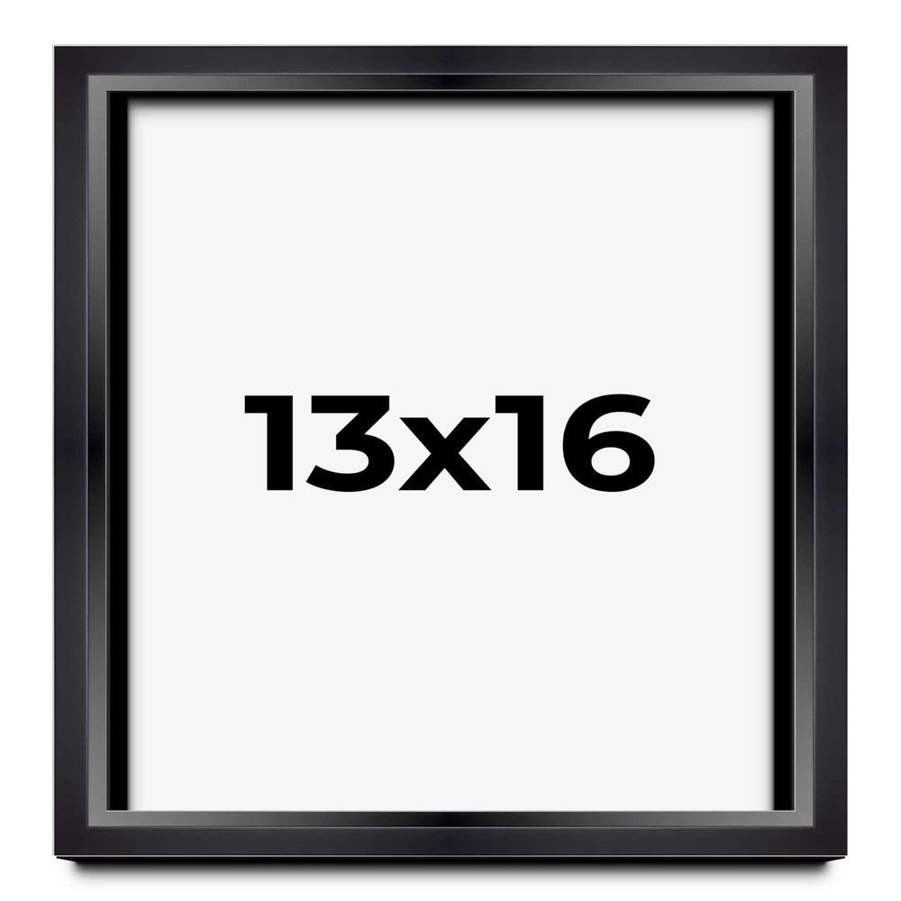 13x16 Shadow Box Black Beveled Display Frame | 1.5 Inches Deep | 1 Inch Wide Moulding | Includes Shatter Resistant Acrylic Plexiglas, Acid-Free Backing and Hanging Hardware