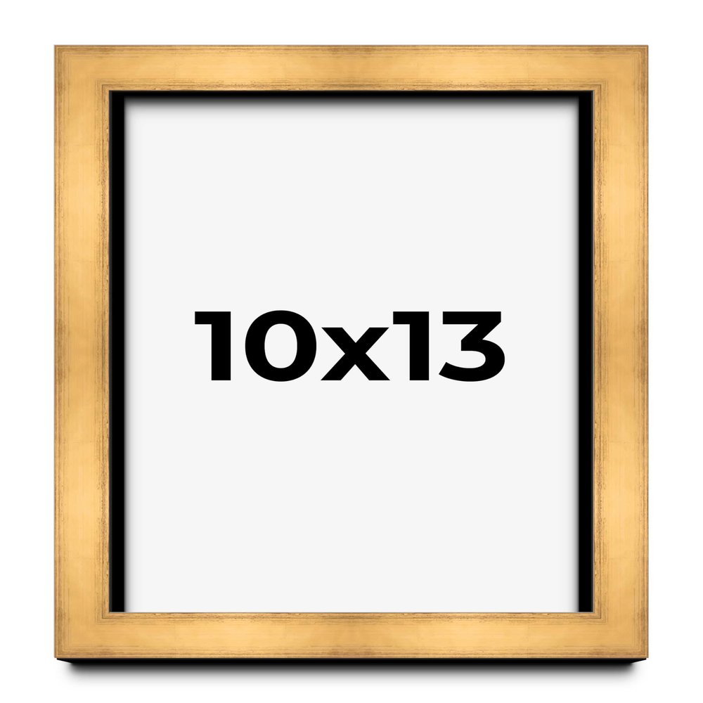 10x13 Shadow Box Gold Scuffed Siena Display Frame | 1.5 Inch Deep | 1.125 Inch Moulding Width | Includes Shatter Resistant Acrylic Plexiglass, Backing and Hanging Hardware