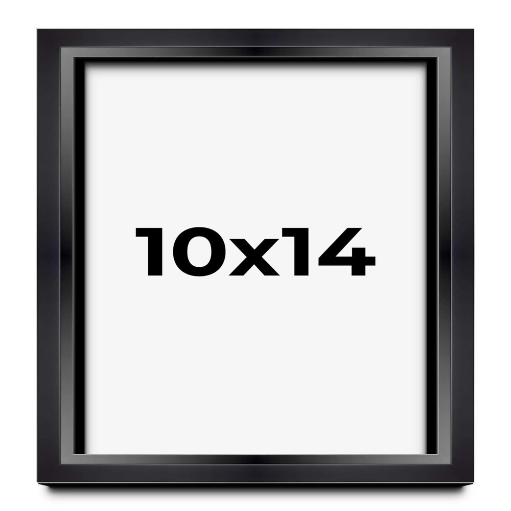 10x14 Shadow Box Black Beveled Display Frame | 1.5 Inches Deep | 1 Inch Wide Moulding | Includes Shatter Resistant Acrylic Plexiglas, Acid-Free Backing and Hanging Hardware
