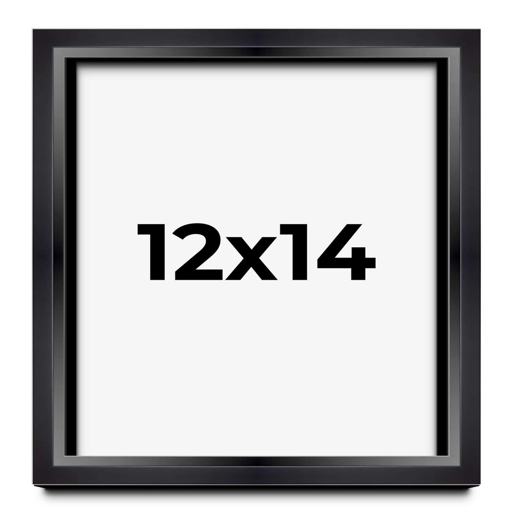 12x14 Shadow Box Black Beveled Display Frame | 1.5 Inches Deep | 1 Inch Wide Moulding | Includes Shatter Resistant Acrylic Plexiglas, Acid-Free Backing and Hanging Hardware