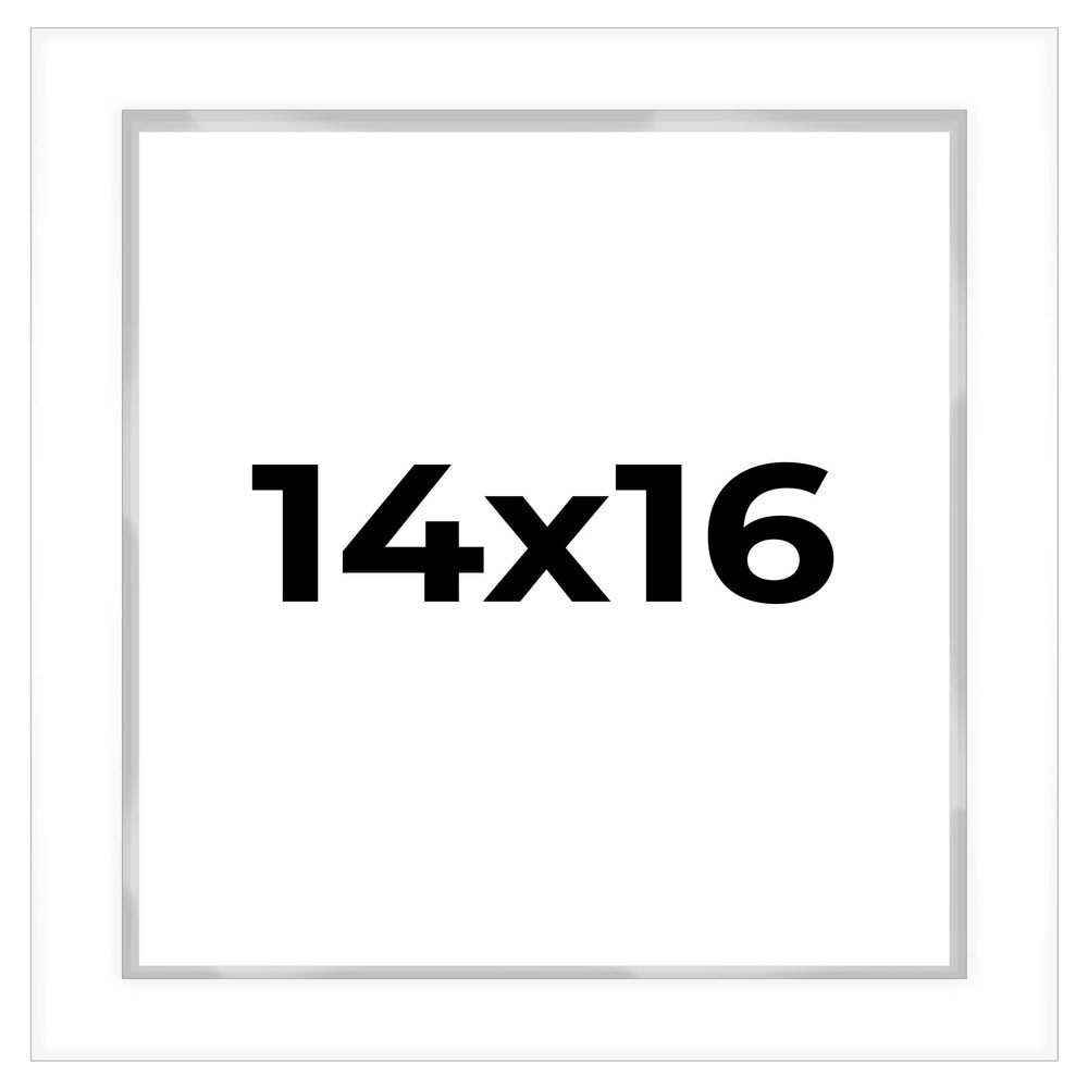 14x16 Shadow Box White Display Frame 1 Inch Deep | 1.5 Inch Wide Moulding | Includes Shatter Resistant Acrylic Plexiglass, Acid-Free Backing and Hanging Hardware