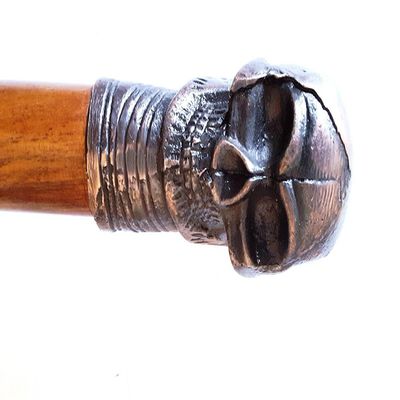 Mahira Nautical Solid Brass Antique Skull FACE Stick-Vintage Solid Walking Canes to Old Man Gift & Decor