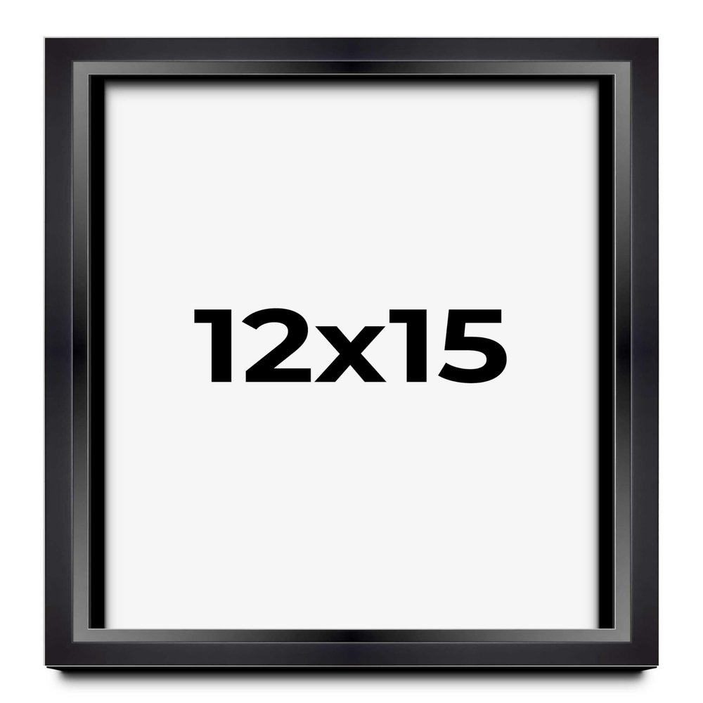 12x15 Shadow Box Black Beveled Display Frame | 1.5 Inches Deep | 1 Inch Wide Moulding | Includes Shatter Resistant Acrylic Plexiglas, Acid-Free Backing and Hanging Hardware
