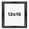12x15 Shadow Box Black Beveled Display Frame | 1.5 Inches Deep | 1 Inch Wide Moulding | Includes Shatter Resistant Acrylic Plexiglas, Acid-Free Backing and Hanging Hardware view 1