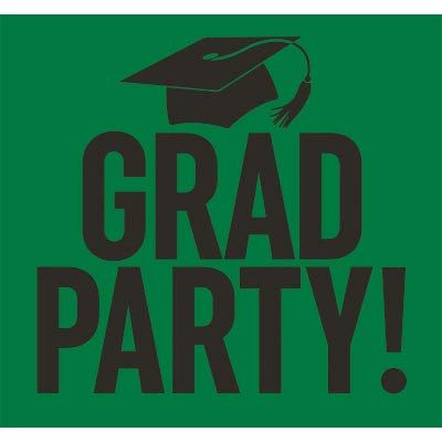Graduation Party Yard Sign Green and Black
