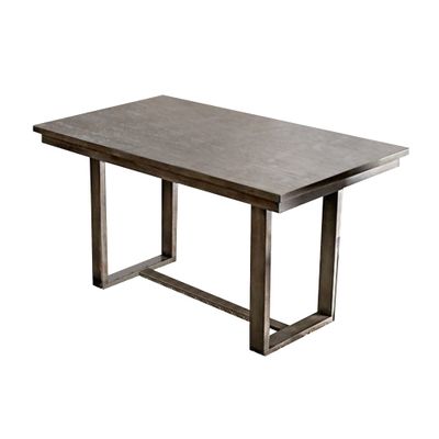 Benzara Rectangular Wooden Counter Height Table, Gray