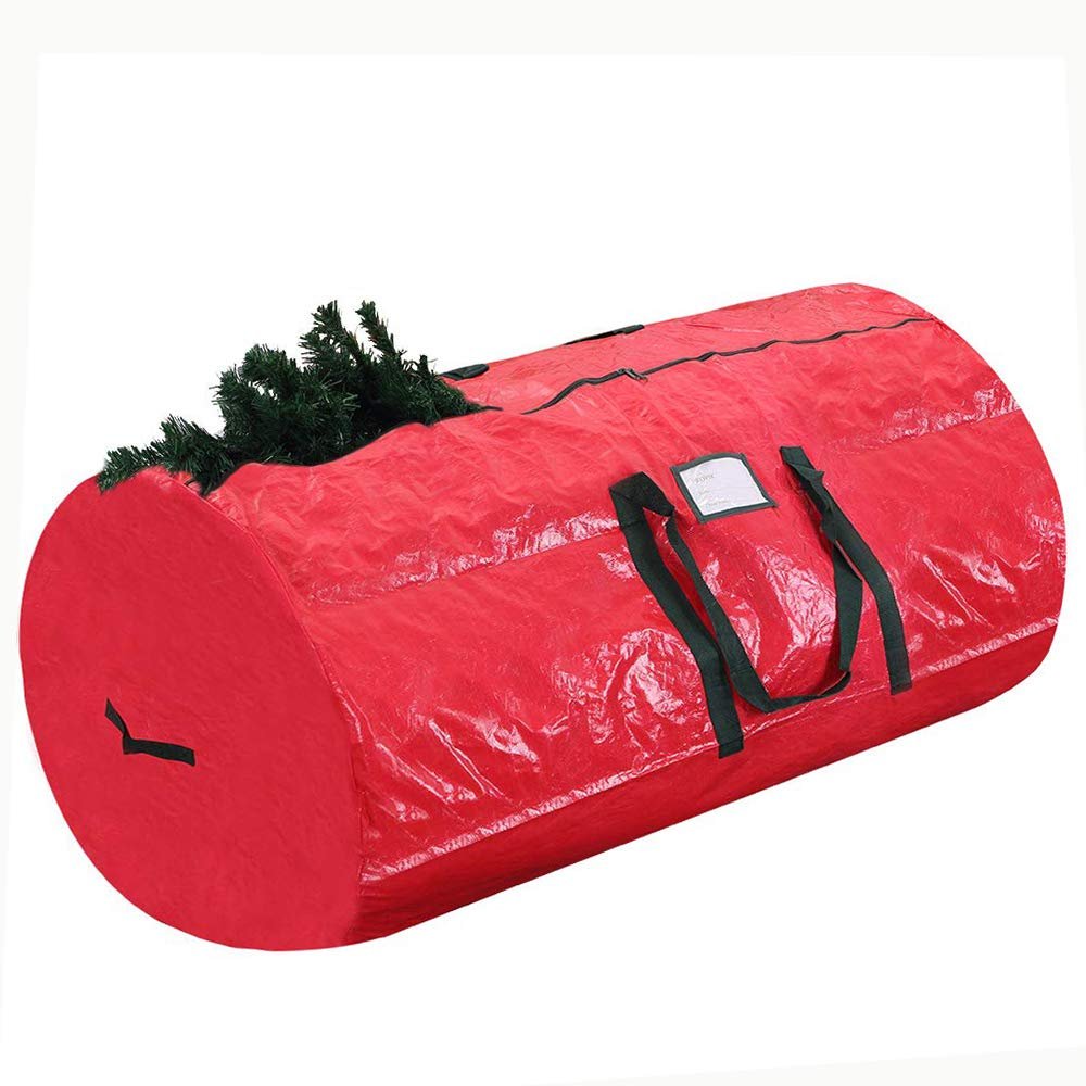 ProPik Christmas Tree Storage Bag | Fits Up to 7' Tall Disassembled Holiday Tree | 52 X 30 X 30 Artificial Tree Container with Handles | Storage Case Box with Sleek Zipper (Red)
