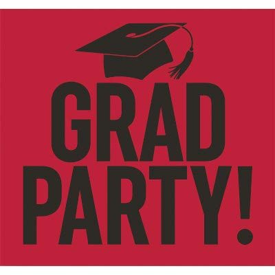 Graduation Party Yard Sign Red and Black