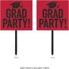 Graduation Party Yard Sign Red and Black view 3