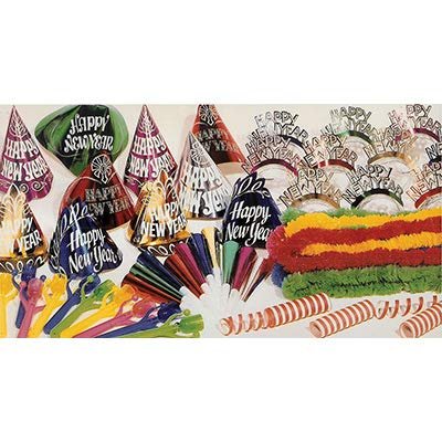 Creative Converting Club Pack Holiday Year Party Kit Hats, Tiaras, Leis, Horns Favors, Kit 20 People