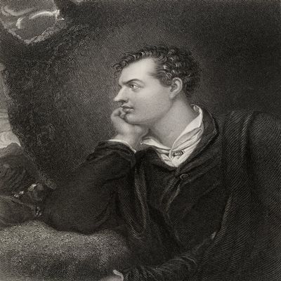 George Gordon Lord Byron 1788-1824 English Romantic PoetEngraved By HRobinson From A Drawing By RWestall From The Book National Portrait Gallery Volume I Published 1830 Poster Print (26 x 34)