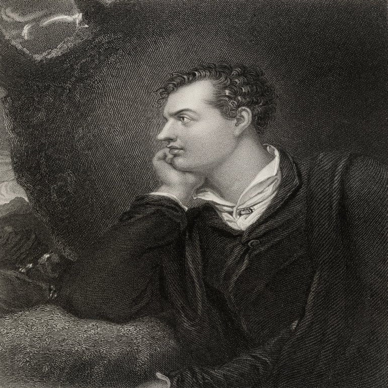 George Gordon Lord Byron 1788-1824 English Romantic PoetEngraved By HRobinson From A Drawing By RWestall From The Book National Portrait Gallery Volume I Published 1830 Poster Print (26 x 34)