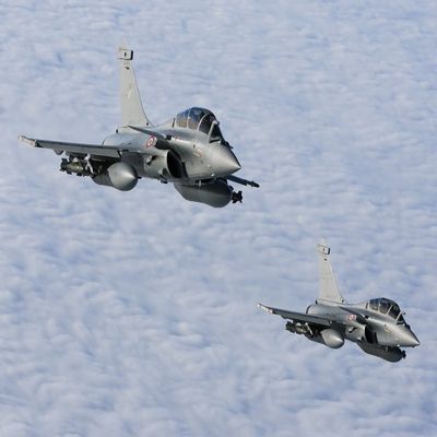 Posterazzi PSTGKR100046M January 18 2010-Dassault B of The French Air Force Off The Normandy Coast. These Rafales Carry AASM Hammer Bombs Poster Print, 17 x 11