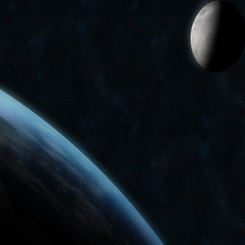 Posterazzi PSTKAU100010S Earth and the moon Poster Print, 15 x 11