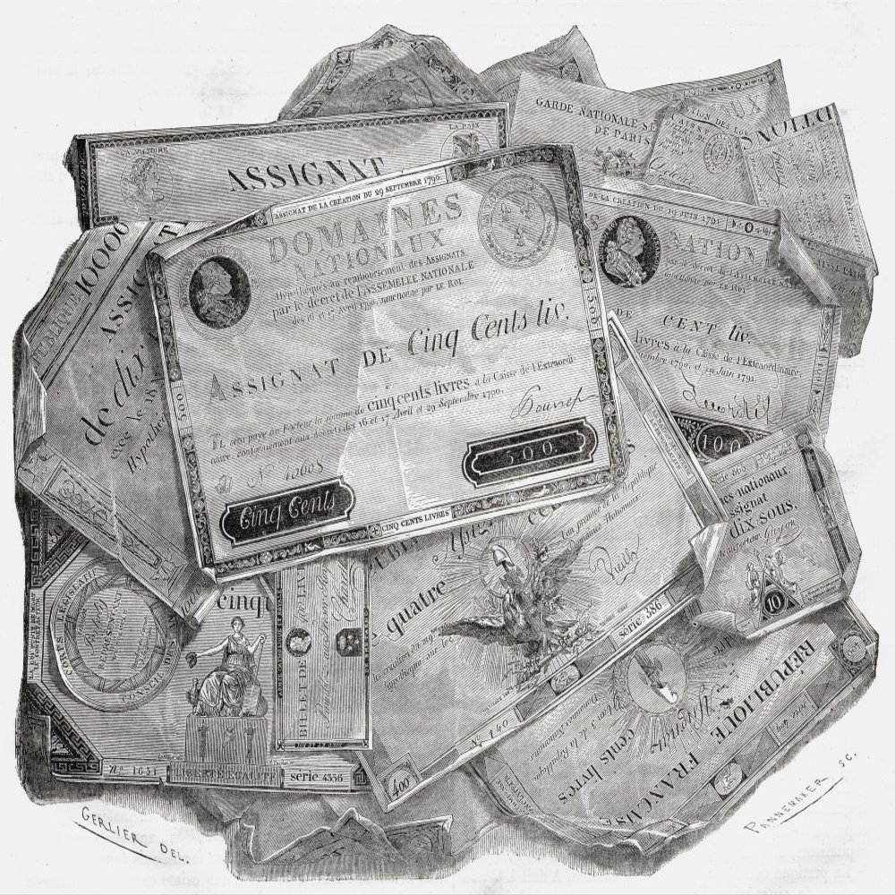 Planche Dassignats Interest Bearing Bonds Any Of The Notes Issued As Paper Currency In France (17891796) By The Revolutionary Government And Secured By Confiscated LandsEngraved By Pannemaker After Ge