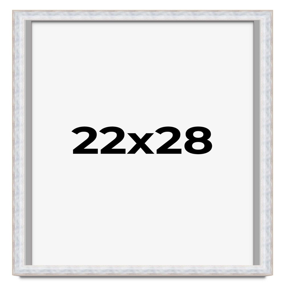 Poster Palooza 22x28 Shadow Box Silver Whitewash Siena Display Frame | 1.5 Inches Deep | 1.125 Inch Moulding Width | Includes Shatter Resistant Acrylic Plexiglass, Backing and Hanging Hardware