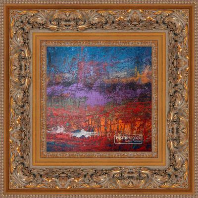 Poster Palooza 12x12 Ornate Antique Gold Complete Wood Square Picture Frame with UV Acrylic Plexiglass, Foam Board Backing & Hardware Included