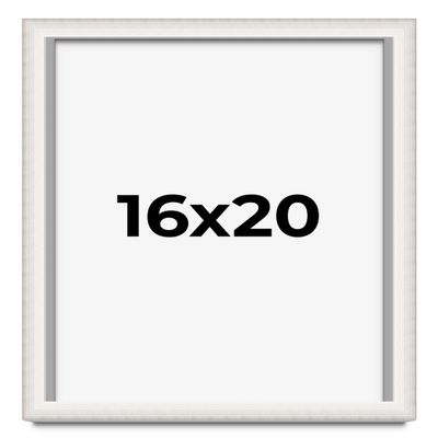 16x20 Shadow Box Silver Brushed Display Frame | 1.5 Inches Deep | 1 Inch Wide Moulding | Includes Shatter Resistant Acrylic Plexiglass, Backing and Hanging Hardware