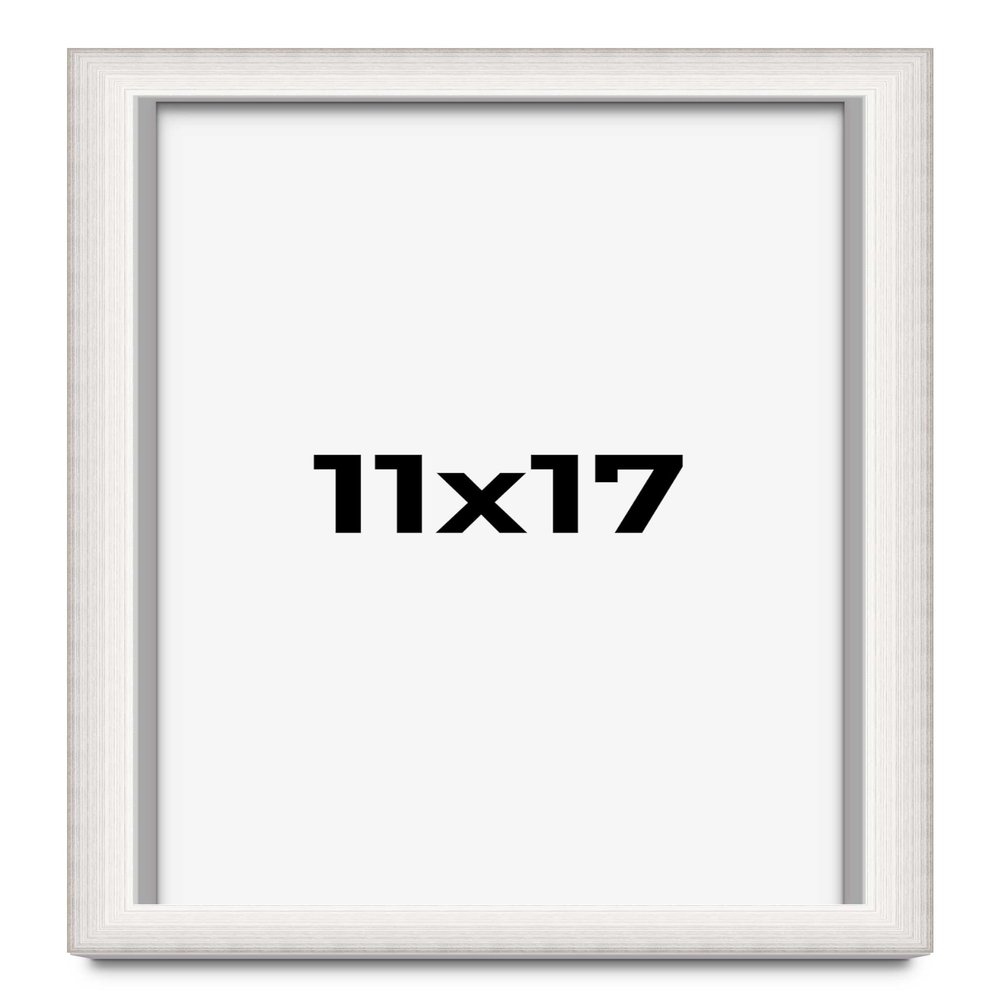 11x17 Shadow Box Silver Brushed Display Frame | 1.5 Inches Deep | 1 Inch Wide Moulding | Includes Shatter Resistant Acrylic Plexiglass, Backing and Hanging Hardware