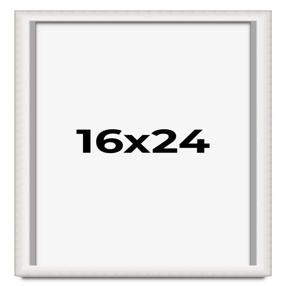 16x24 Shadow Box Silver Brushed Display Frame | 1.5 Inches Deep | 1 Inch Wide Moulding | Includes Shatter Resistant Acrylic Plexiglass, Backing and Hanging Hardware