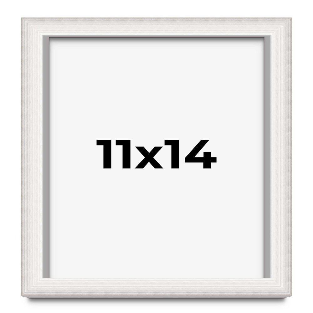 11x14 Shadow Box Silver Brushed Display Frame | 1.5 Inches Deep | 1 Inch Wide Moulding | Includes Shatter Resistant Acrylic Plexiglass, Backing and Hanging Hardware