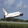 Space shuttle Discovery lands Runway 33 at the Shuttle Landing Facility at Kennedy Space Center in Florida Print (34x22) view 1