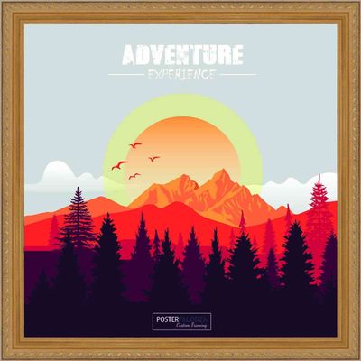 Poster Palooza 26x26 Traditional Antique Gold Complete Wood Square Picture Frame with UV Acrylic Plexiglass, Foam Board Backing & Hardware Included
