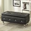 Christies Home Living Crystal Tufted Storage Bench (Black) view 2