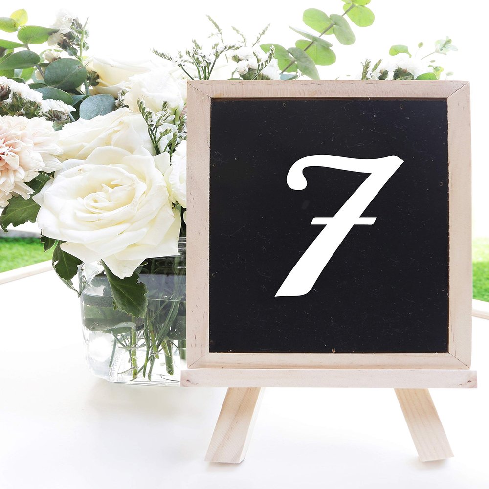 Grey - Table Numbers 3" Vinyl Decal Stickers - Wedding Seating