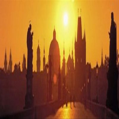 Statues along a bridge Charles Bridge Prague Czech Republic Poster Print (18 x 6)