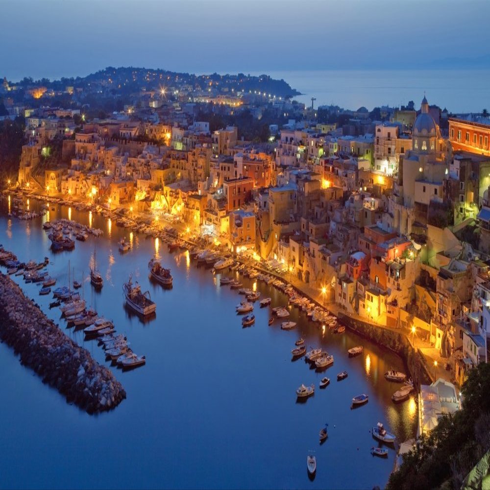 Posterazzi PPI164675L Marina Corricella Procida Island Bay of Naples Campania Italy Poster Print, 36 x 12