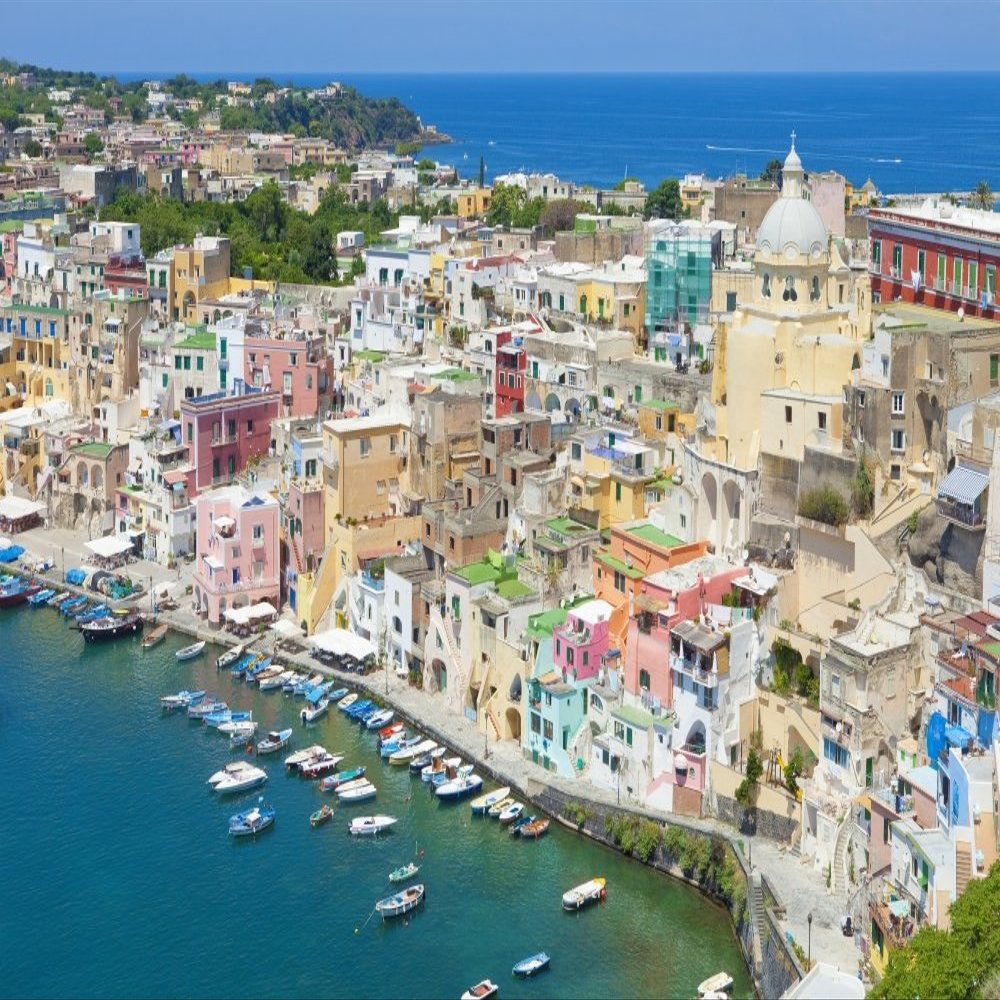 Posterazzi PPI164672S Marina Corricella Procida Island Bay of Naples Campania Italy Poster Print, 27 x 9