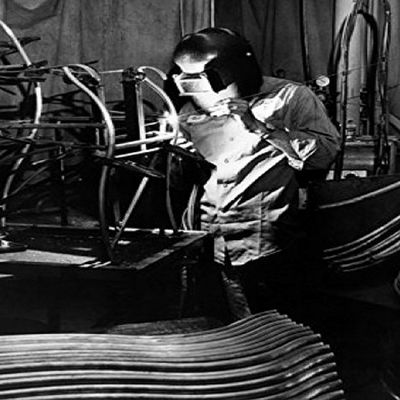 Posterazzi SAL25527023LARGE Welder Welding in a Factory Poster Print, 24 x 36